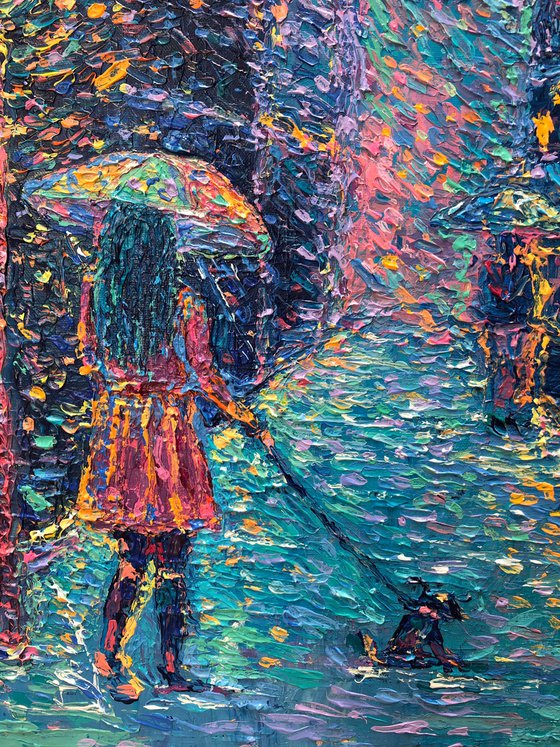 Girl with Rainbow Umbrella #2
