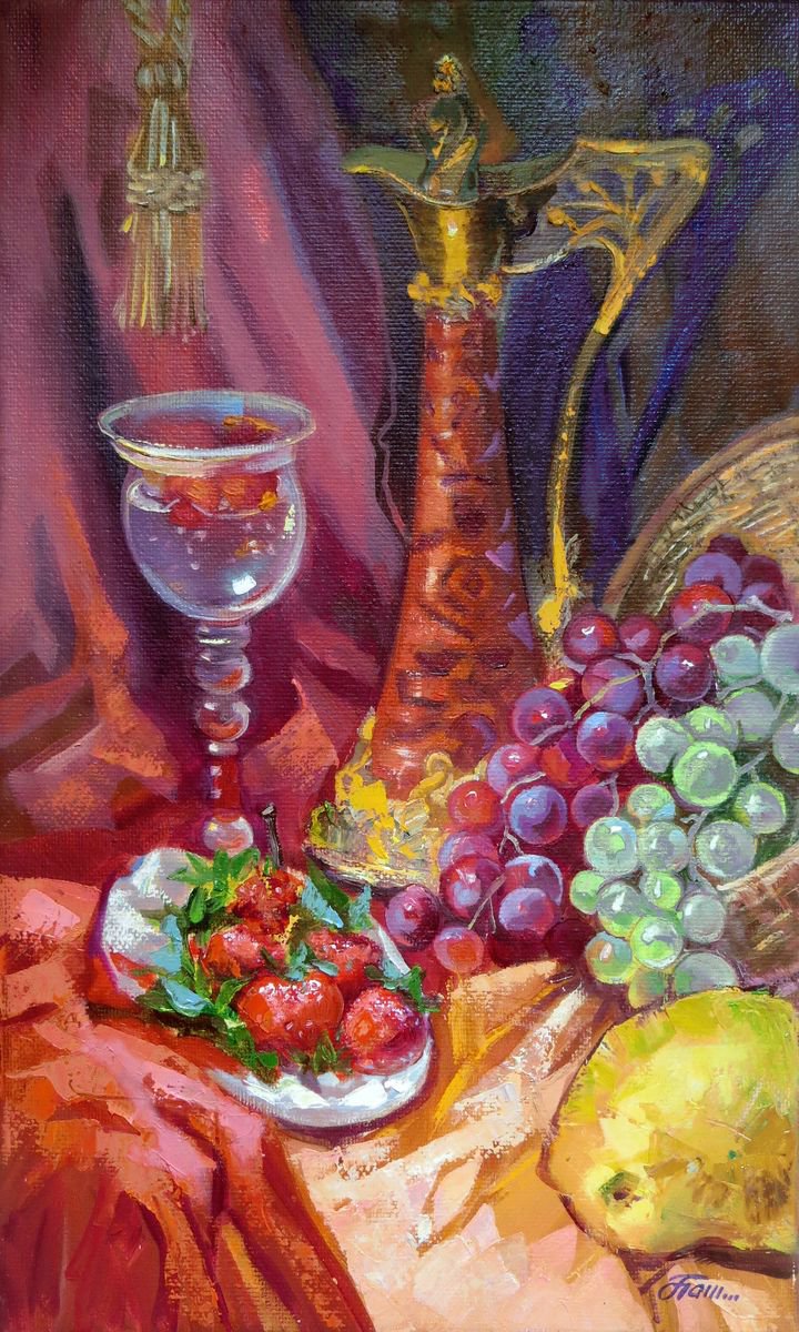 MYSTERIOUS DRINK, 30x50, oil on canvas by Olga Panina