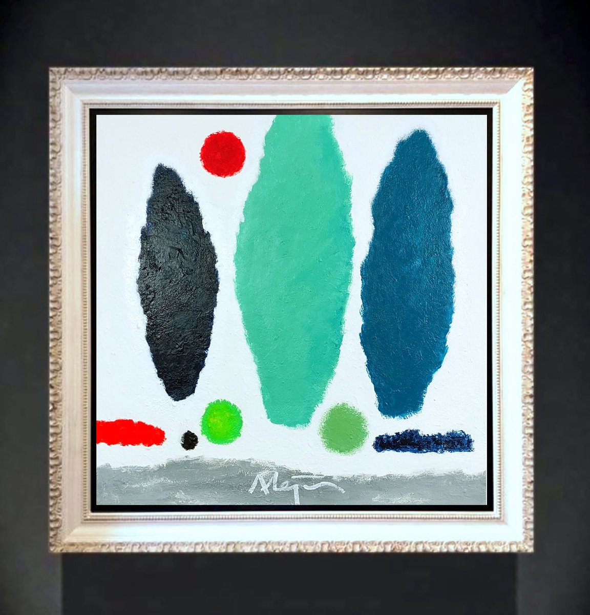 Urban And Pop Landscape Acrylic Painting By Alejos, 39 X 39, 3Trees R Eyes, Original Artwork