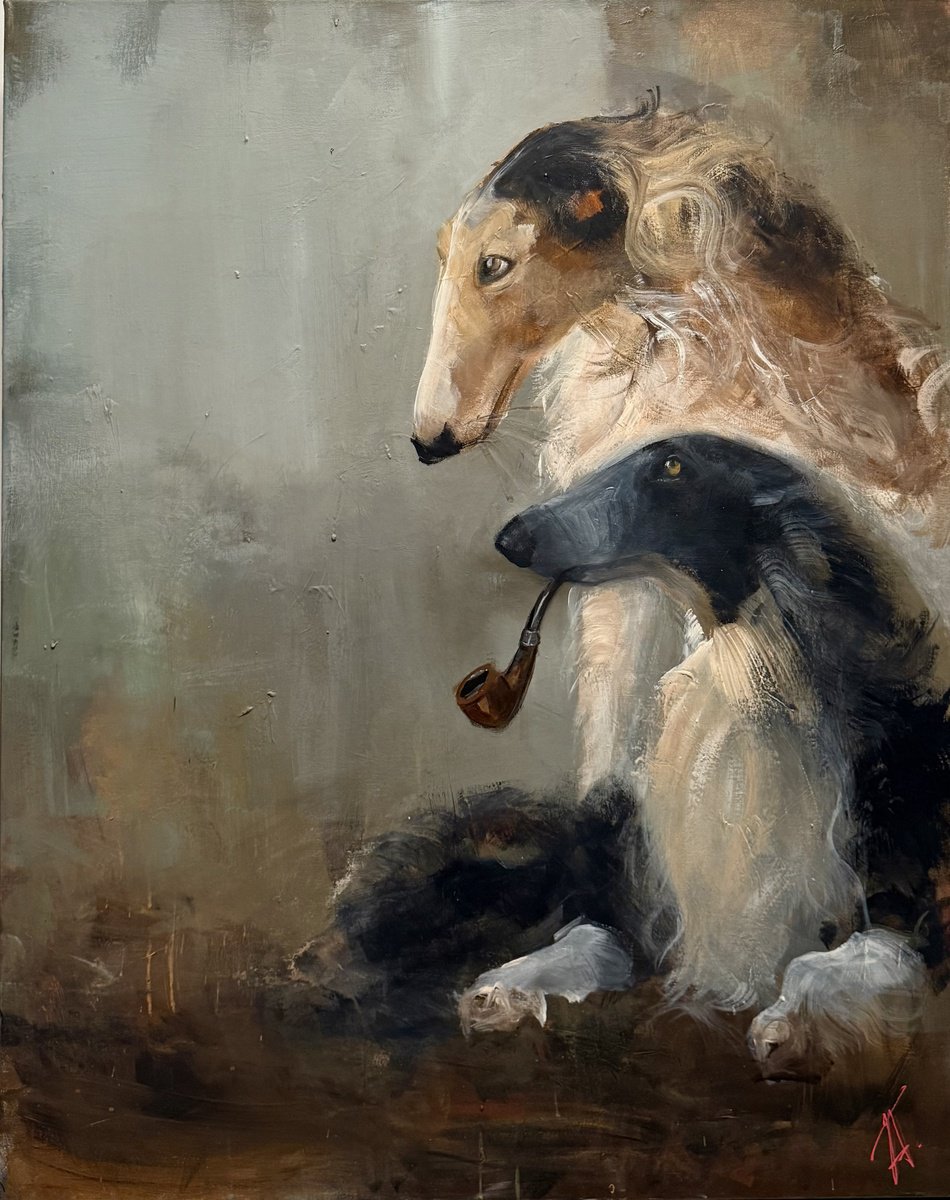 Expressive Oil Painting , Bator Boys By Tamara Andjus, 31 X 39, Artwork For Sale On Artfinder