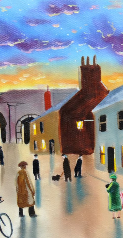 Street scene painting by Gordon Bruce