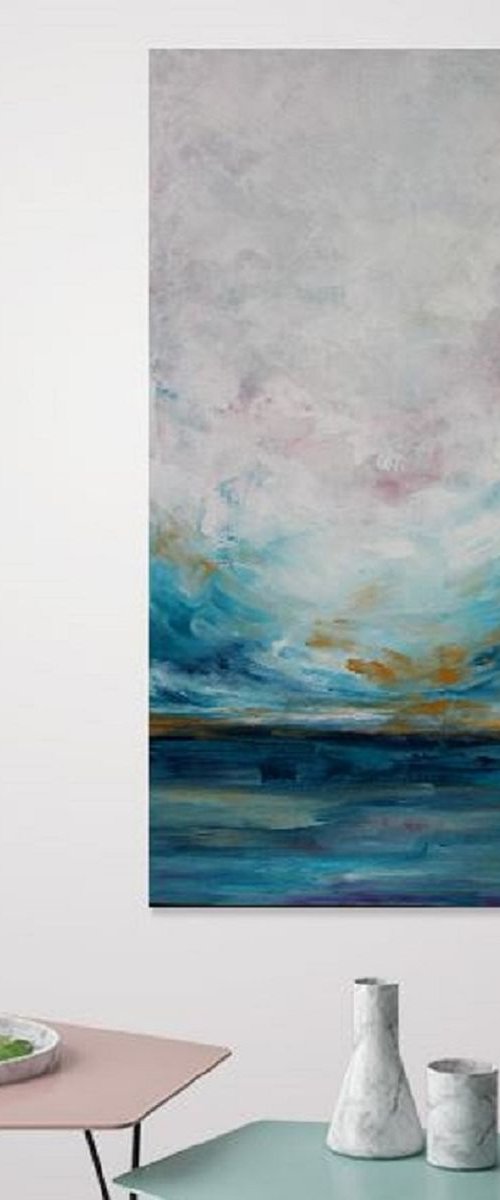 Out to Sea - Abstract Seascape Painting by Elizabeth Moran