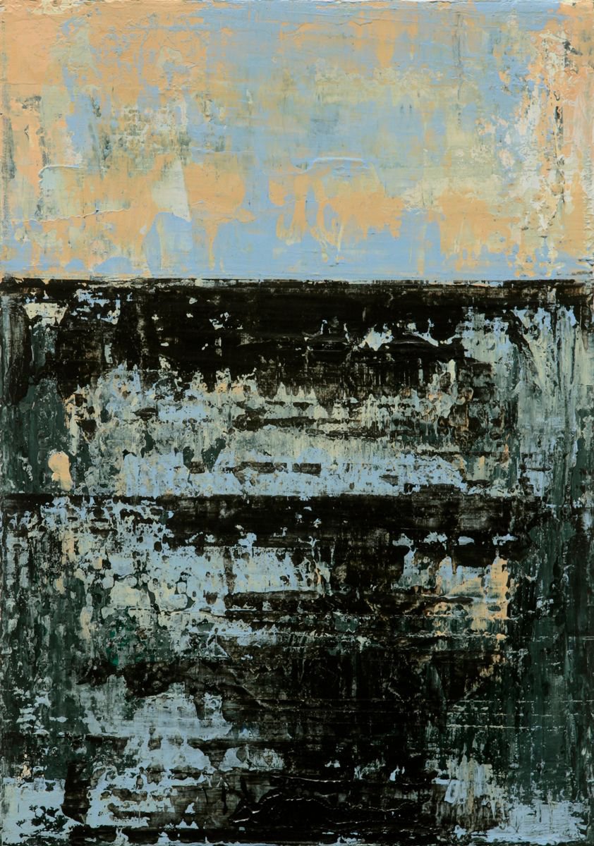 Abstract Acrylic Painting By Petr Strnad, 10 X 14", Traces Of Places, Original Artwork