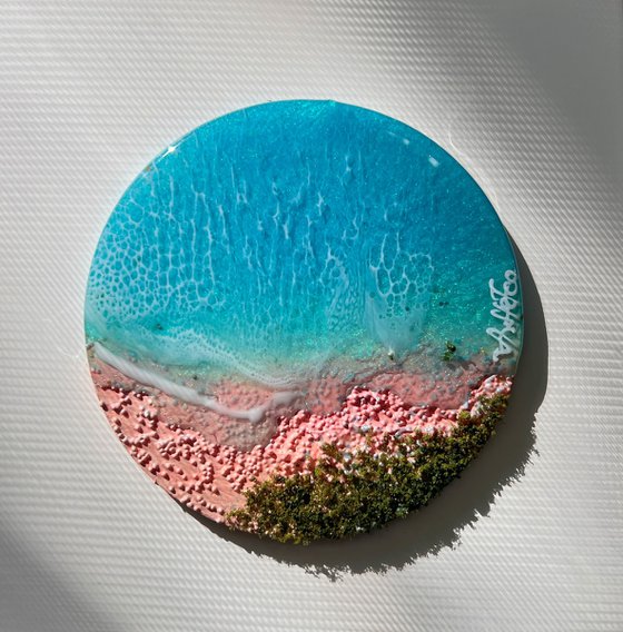 Pink sand - Miniature ocean painting