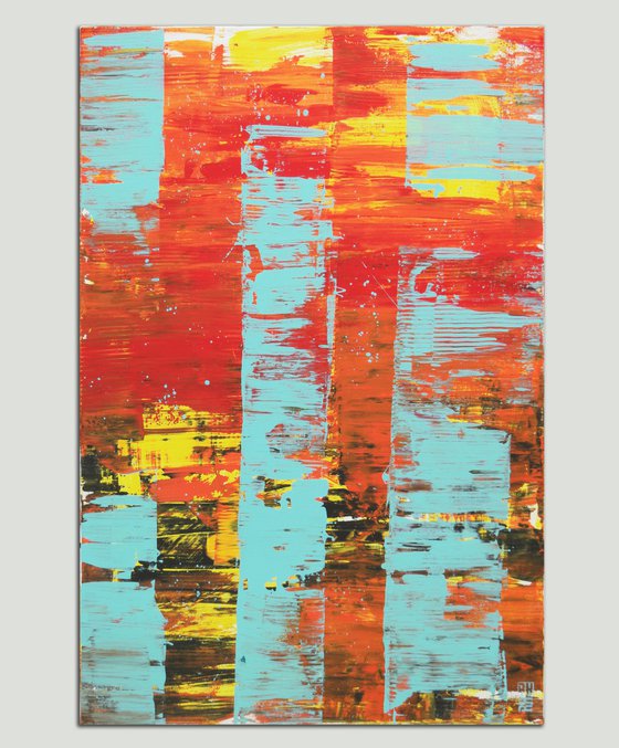 Static Orange - Abstract Painting - Affordable Art - Ronald Hunter - 7A