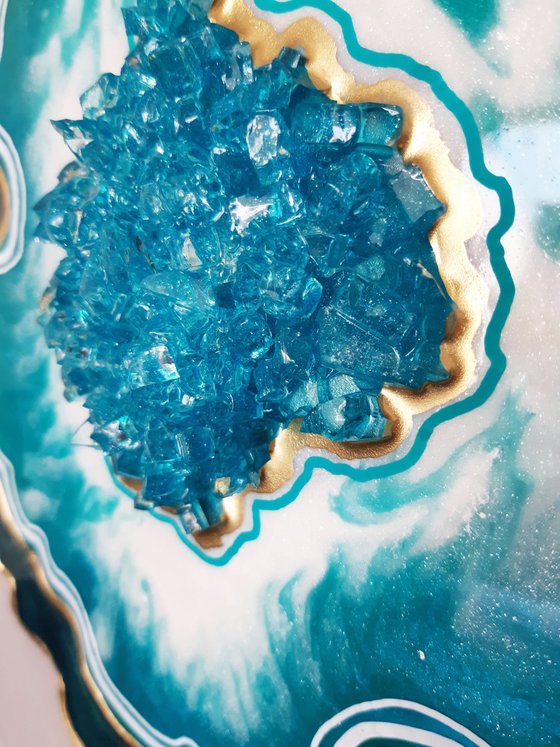 Agate geode. Мalachite Art.