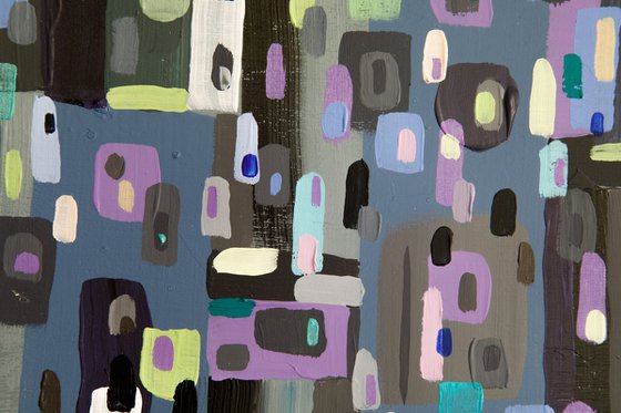 Abstract in Purple, Grey and Green