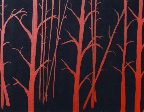 Burnt sienna trees by Rachel Olynuk