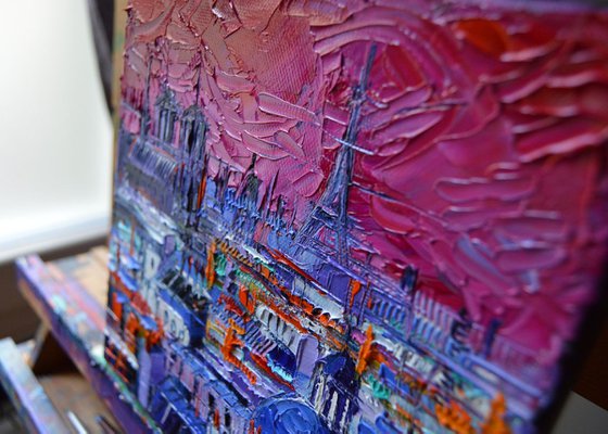 PARISIAN ROOFS Modern Impressionist Stylized Cityscape