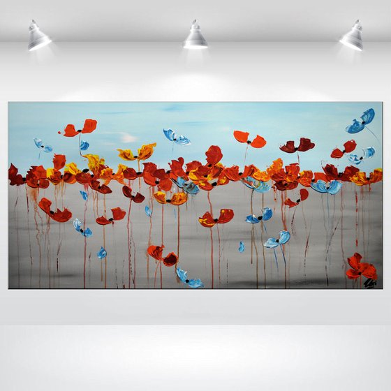 Meadow in Summer  - Abstract Art - Acrylic Painting - Canvas Art - Abstract Flower Painting - Ready to Hang