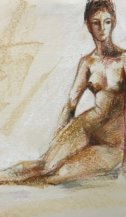 Nude. gift, original drawing, one of a kind. by Galina Poloz