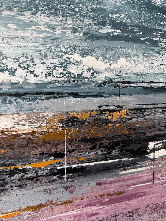 Veil Between Horizons- Blue pink Landscape