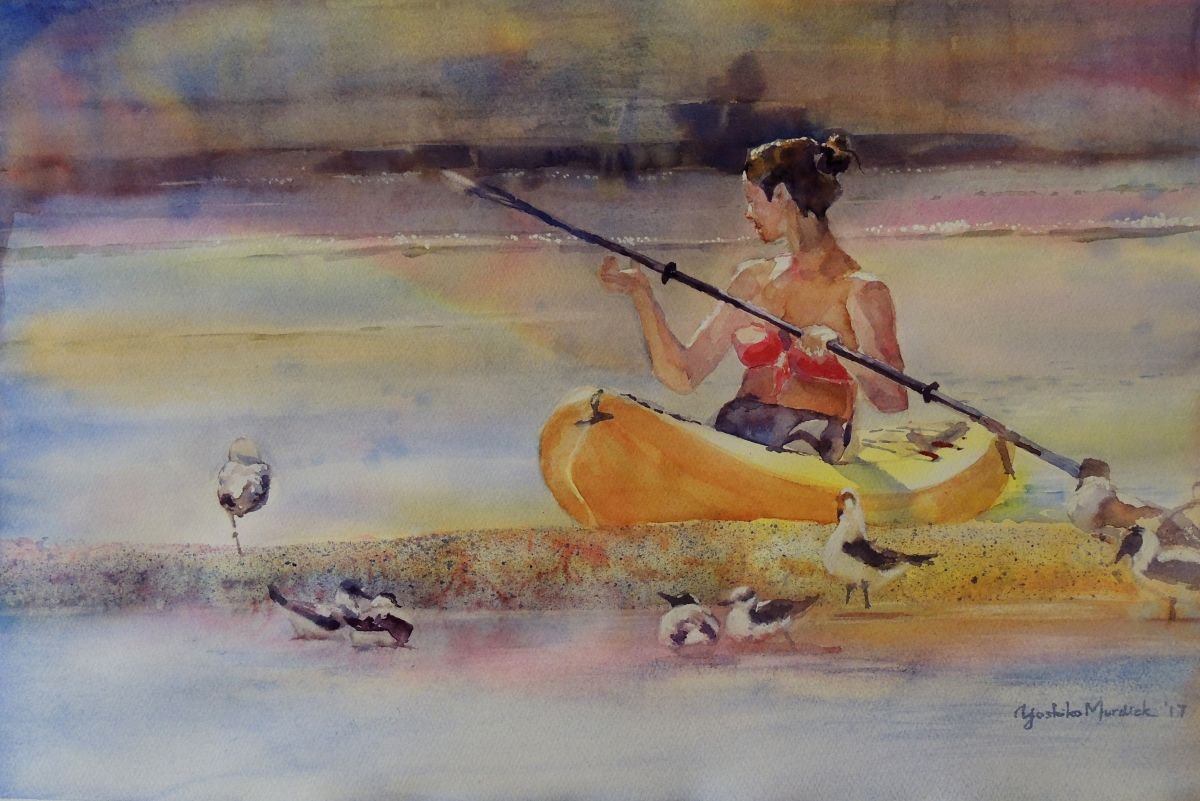 Impressionistic Watercolour , Sandbar By Yoshiko Murdick, 22 X 15, Artwork For Sale On Artfinder