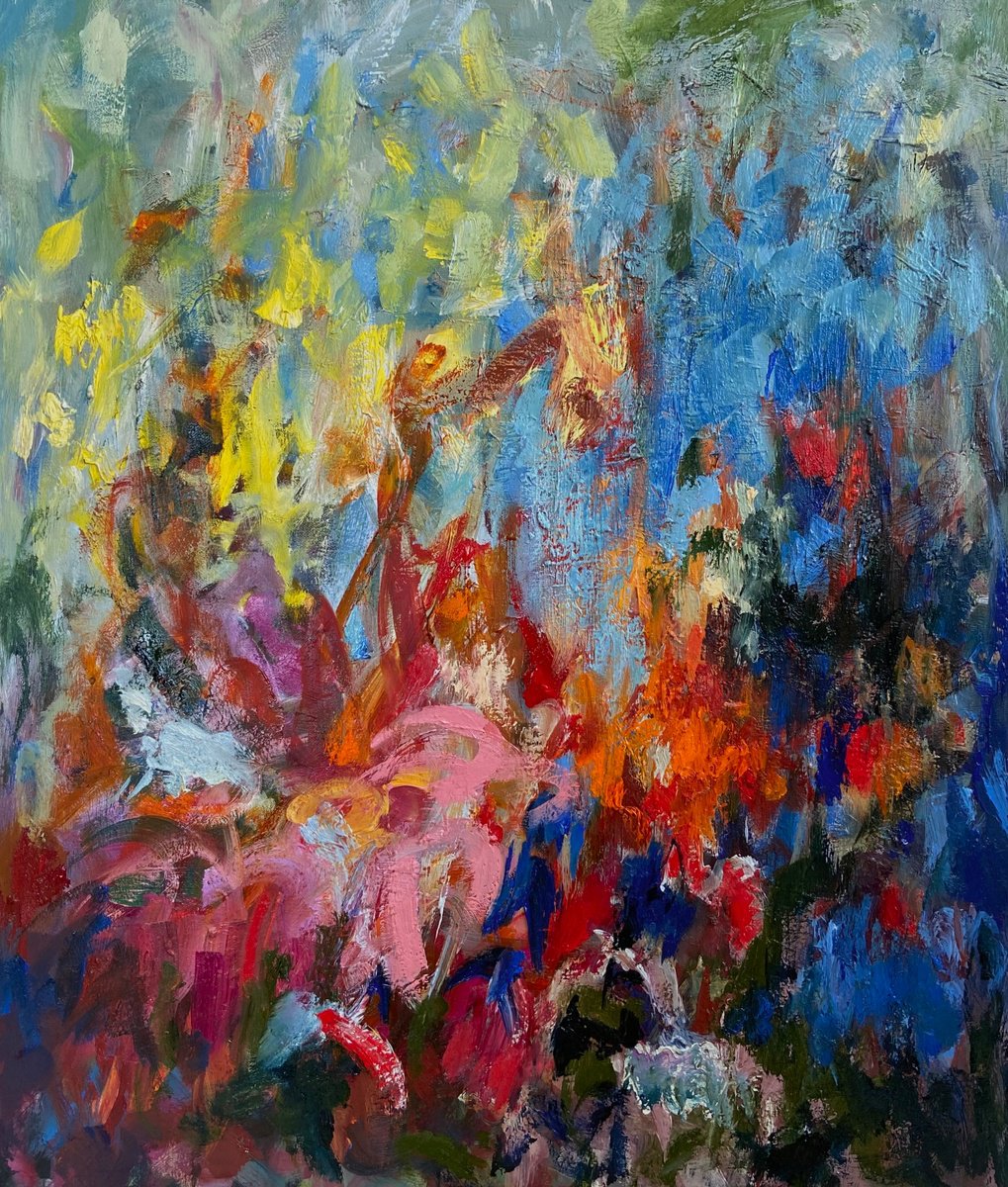 Expressive Oil Painting , Spring Garden By Junija (Yuna) Galejeva, 24 X 28, Artwork For Sale On Artfinder