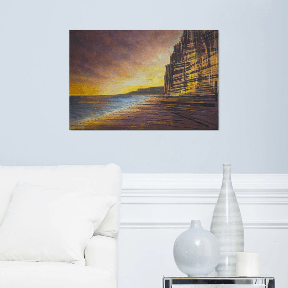 West Bay Cliffs At Sunset