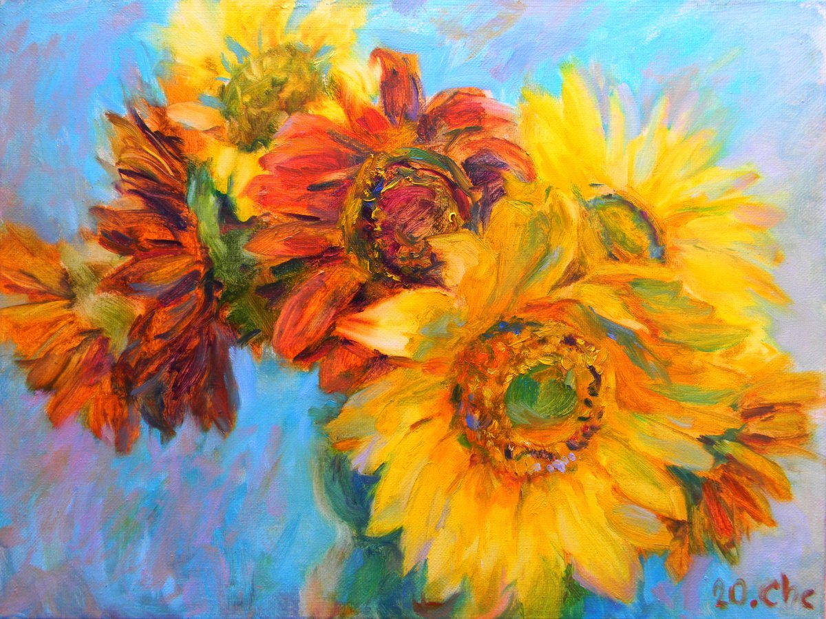 Sunflowers by Liudmyla Chemodanova