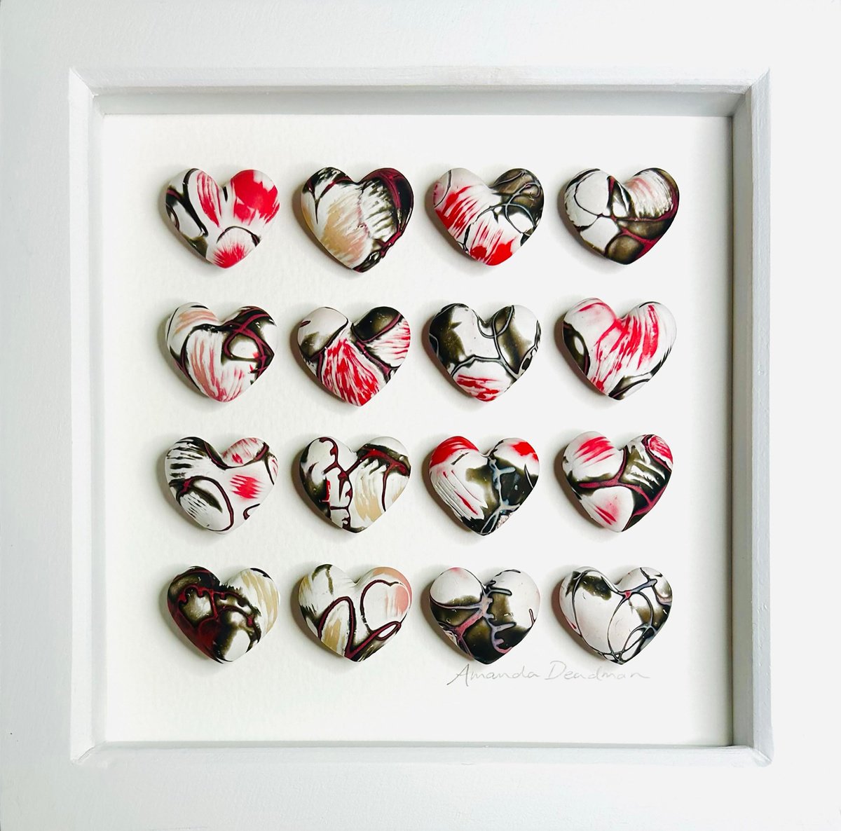 LOVE - Red black white & beige by Amanda Deadman