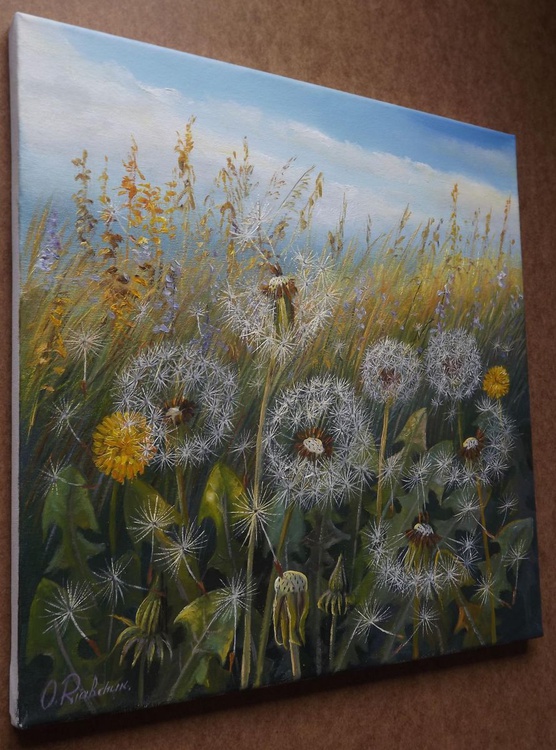 Dandelion Field Oil Painting By Oleg Riabchuk Artfinder
