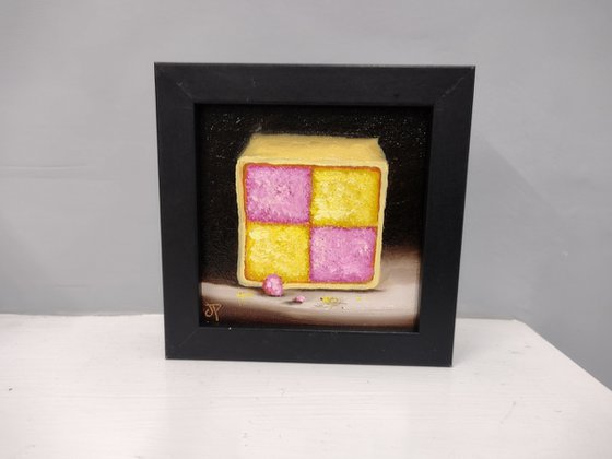 Little Battenberg cake still life