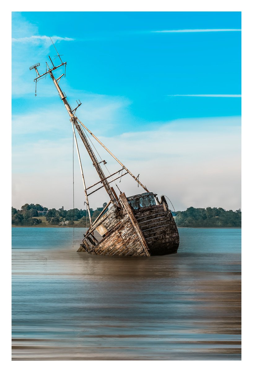 Pin Mill Wreck (Single Colour) by Michael McHugh