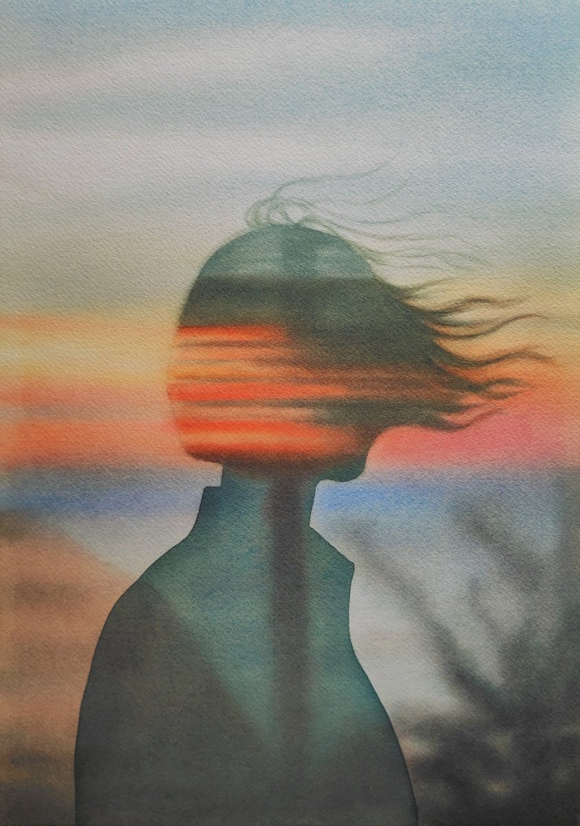 Surrealistic Watercolour , Held In Motion By Zhanna Utkina, 12 X 17, Artwork For Sale On Artfinder
