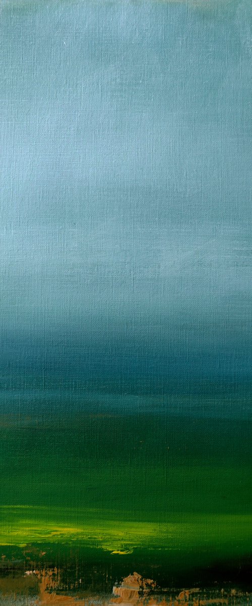 Original abstract landscape painting on paper by Anna Lubchik