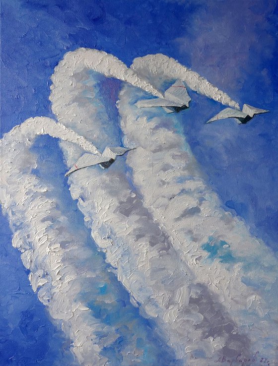 Oil painting Urgent SMS Varvarov Anatoly Viktorovich nVarv178