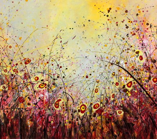 Magicamente  - Super sized original floral landscape by Cecilia Frigati