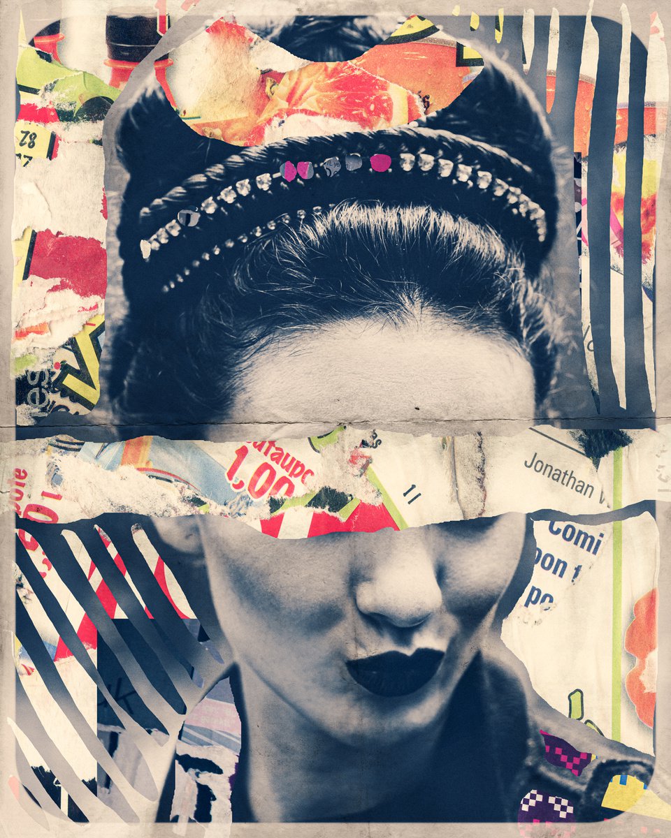 Art collage collection Vol 1. Art portrait on canvas by Elmira Namazova