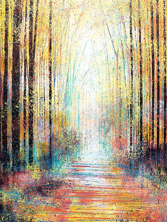 Golden Autumn Light Through Trees