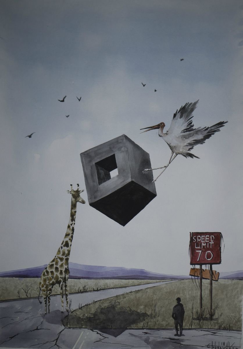 Photorealistic Animal Watercolour By Eugene Gorbachenko, 17 X 24, What Are They Thinking About?, Original Artwork