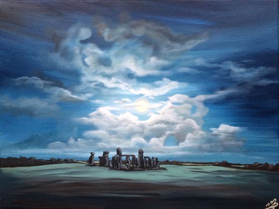 Moonlight over Stone Henge