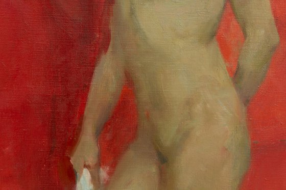 Nude on red