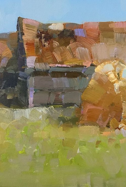 Barn, Landscape oil painting, One of a kind by Vahe Yeremyan