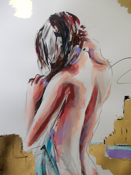 Desire -Mixed Media  Painting on Paper-Woman Painting on Paper