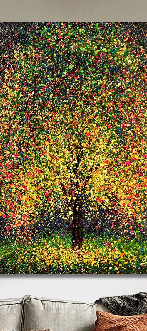 Golden Mosaic - Ready to Hang by Nadiia Antoniuk