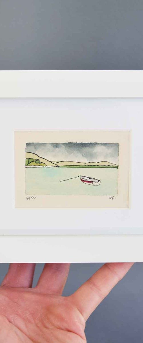 Small framed little rowing boat by Sally Fisher
