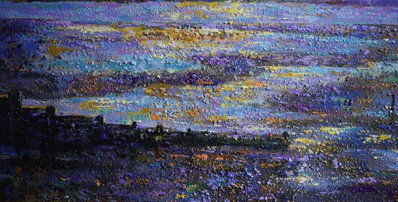 Whitstable Sunset landscape painting,