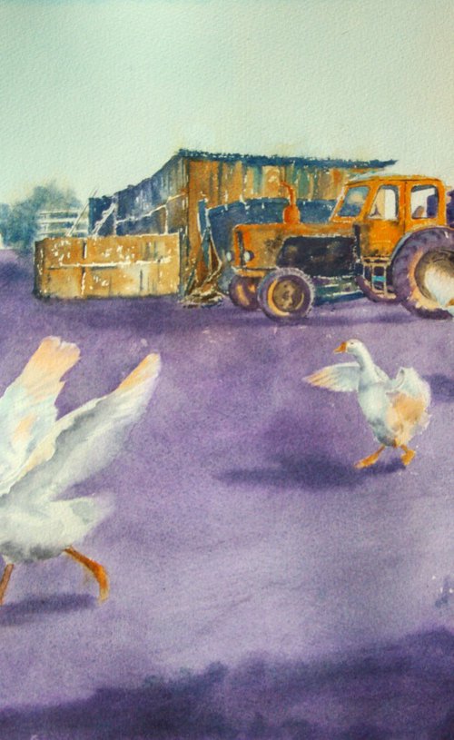 Dancing geese by Elena Gaivoronskaia
