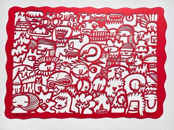 We Are All Connected (Red) - Papercut