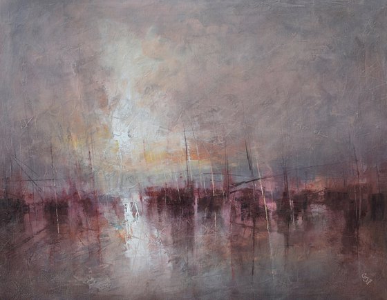 " Harbor of destroyed dreams - Shades Of Deep Madder " SPECIAL PRICE !!! W 90 x H 70 cm