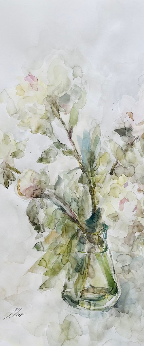 Peonies 50x65 cm 2025 by Elena Klyan