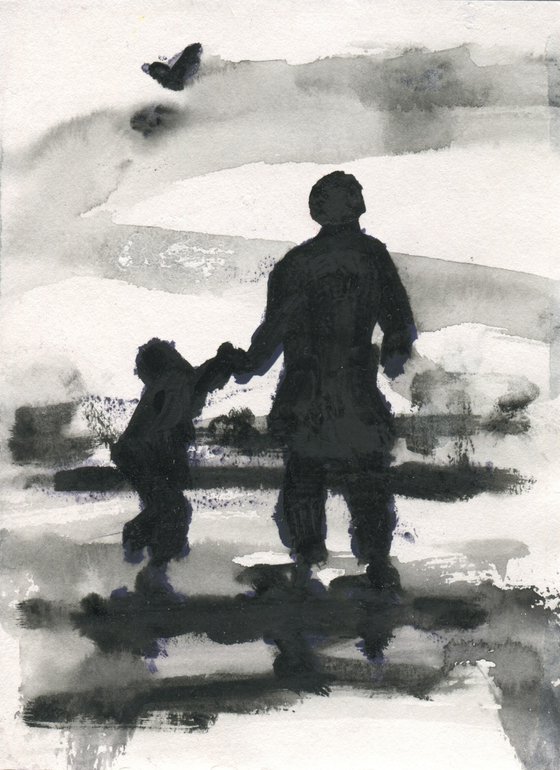 Mother and child on the beach