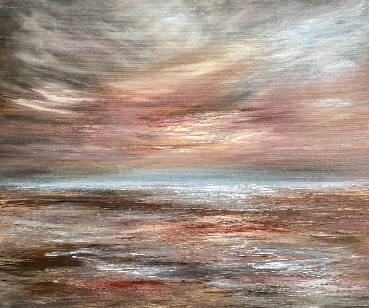 Impressionistic Landscape Oil Painting By Tanja Frost, 24 X 20", Before The Storm, Original Artwork