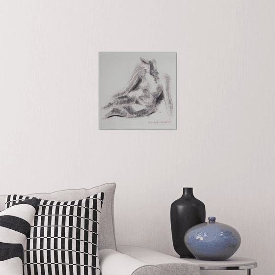 Seated nude ( Framed)