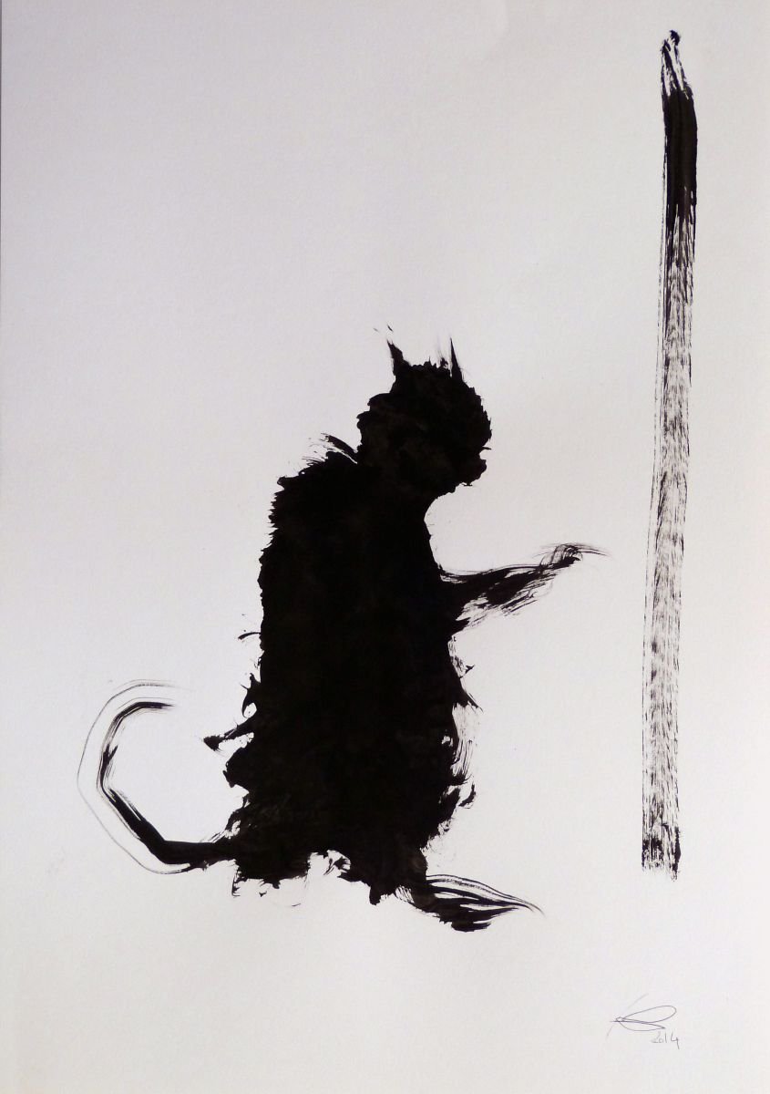 Black Cat #2, 29x42 cm by Frederic Belaubre