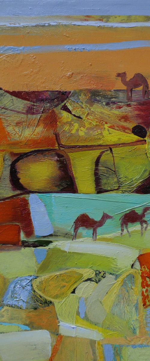 Original abstract painting signed Oil on canvas contemporary art landscape by Ukrainian Artist 20' 28' by Kate Kulish