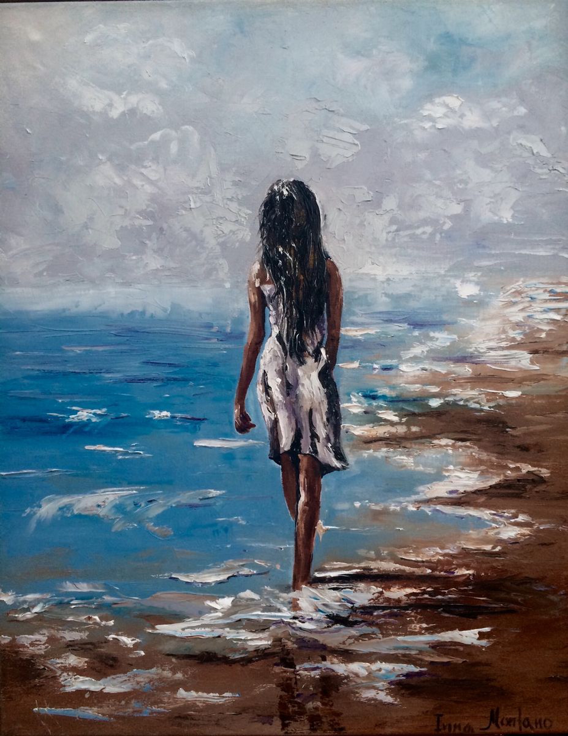 Walking At The Beach By Inna Montano Artfinder