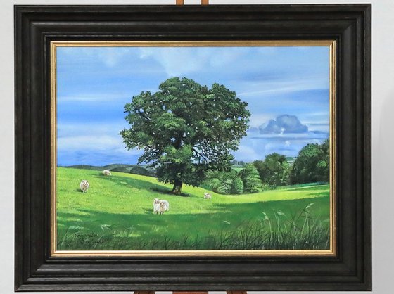 Irish Green Hills Original Oil Painting