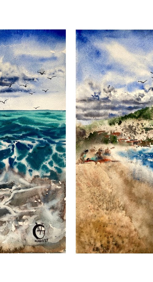 Costa Brava diptych by Valeria Golovenkina